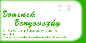 dominik benyovszky business card